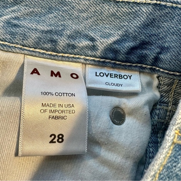 AMO ‘Loverboy’ High-Rise Straight Leg Jeans in “Cloudy” w/ Whipstitch Details 28 - Picture 11 of 16